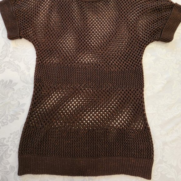 The Limited Knit Brown Sweater with Metallic Thread - Picture 12 of 15